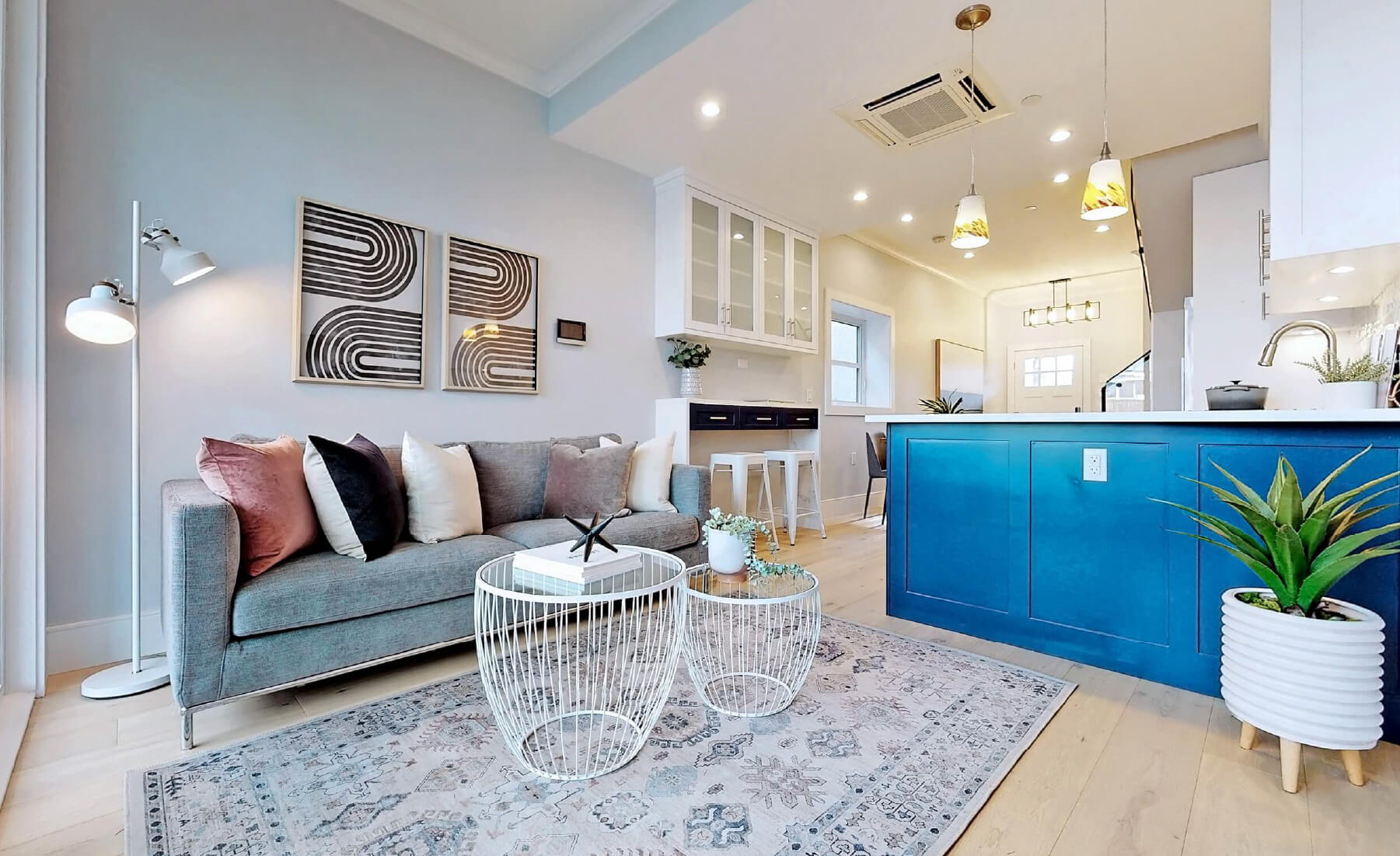 Duplex interior view living room
